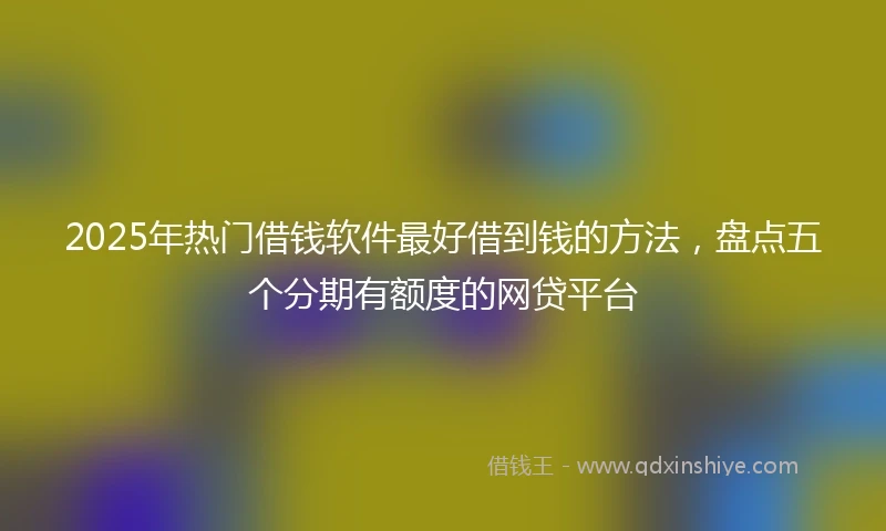 2025年热门借钱软件最好借到钱的方法，盘点五个分期有额度的网贷平台