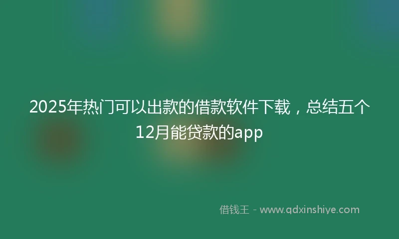 2025年热门可以出款的借款软件下载，总结五个12月能贷款的app