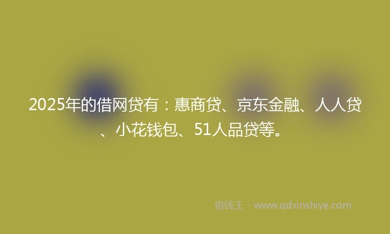 2025年的借网贷有：惠商贷、京东金融、人人贷、小花钱包、51人品贷等。