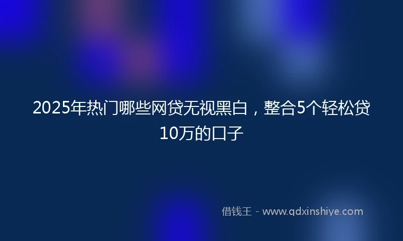 2025年热门哪些网贷无视黑白，整合5个轻松贷10万的口子