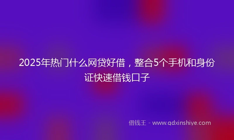 2025年热门什么网贷好借，整合5个手机和身份证快速借钱口子