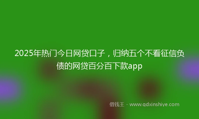 2025年热门今日网贷口子，归纳五个不看征信负债的网贷百分百下款app