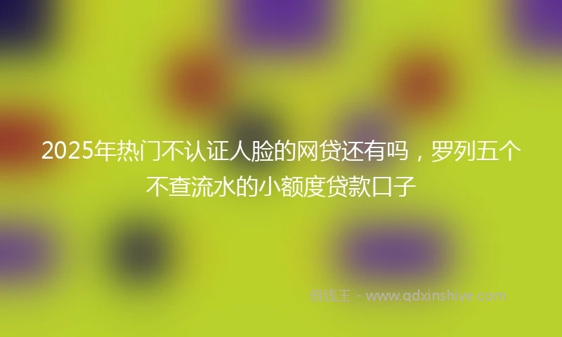 2025年热门不认证人脸的网贷还有吗,罗列五个不查流水的小额度贷款口子