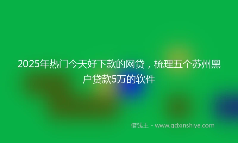 2025年热门今天好下款的网贷，梳理五个苏州黑户贷款5万的软件