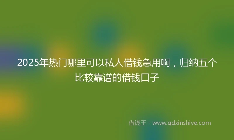 2025年热门哪里可以私人借钱急用啊，归纳五个比较靠谱的借钱口子