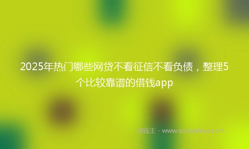 2025年热门哪些网贷不看征信不看负债，整理5个比较靠谱的借钱app