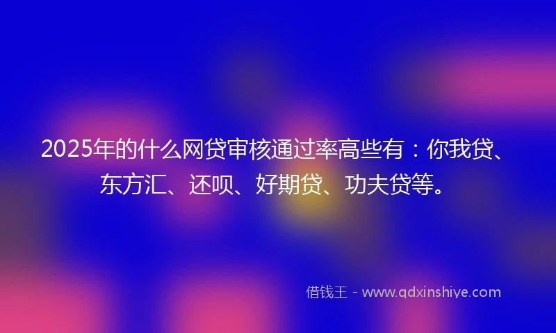 2025年的什么网贷审核通过率高些有：你我贷、东方汇、还呗、好期贷、功夫贷等。