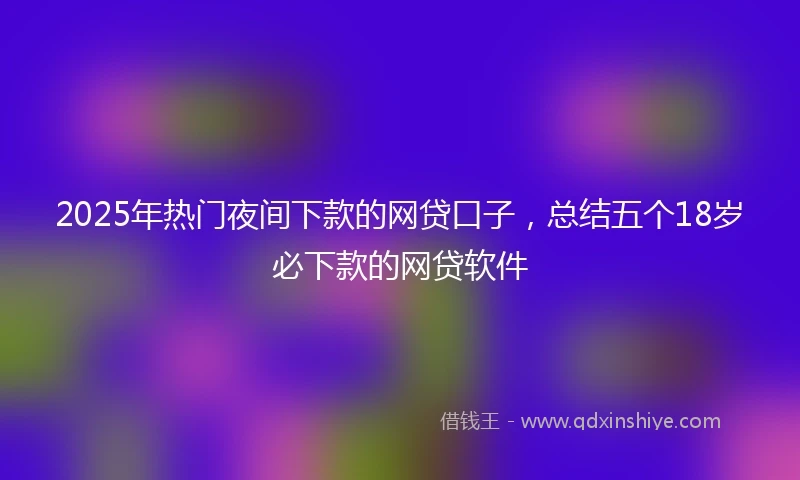 2025年热门夜间下款的网贷口子，总结五个18岁必下款的网贷软件