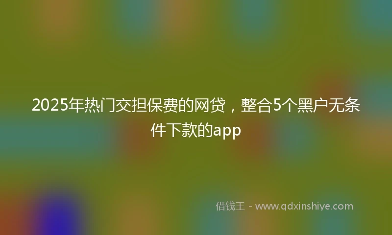 2025年热门交担保费的网贷，整合5个黑户无条件下款的app