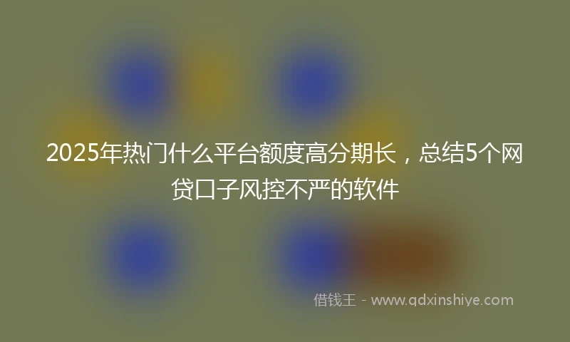 2025年热门什么平台额度高分期长，总结5个网贷口子风控不严的软件