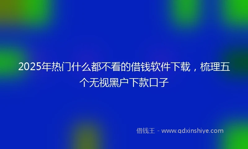 2025年热门什么都不看的借钱软件下载，梳理五个无视黑户下款口子