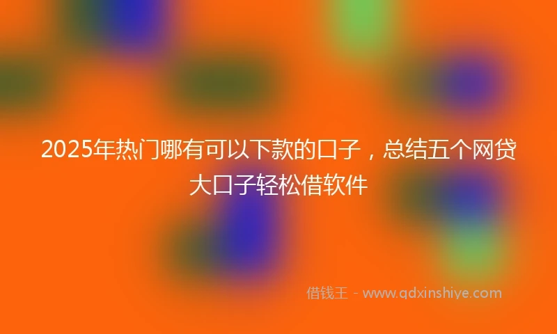 2025年热门哪有可以下款的口子，总结五个网贷大口子轻松借软件