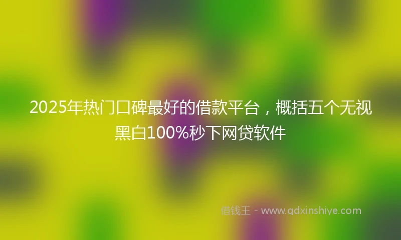 2025年热门口碑最好的借款平台，概括五个无视黑白100%秒下网贷软件