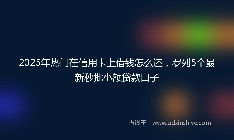 2025年热门在信用卡上借钱怎么还，罗列5个最新秒批小额贷款口子