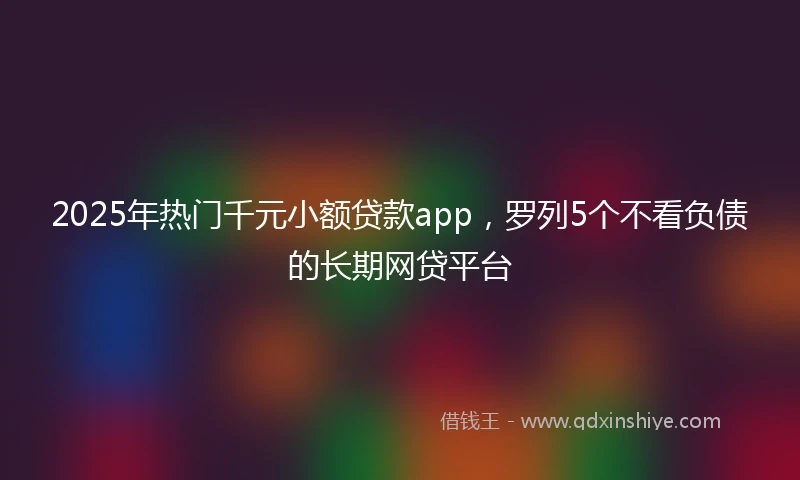 2025年热门千元小额贷款app，罗列5个不看负债的长期网贷平台