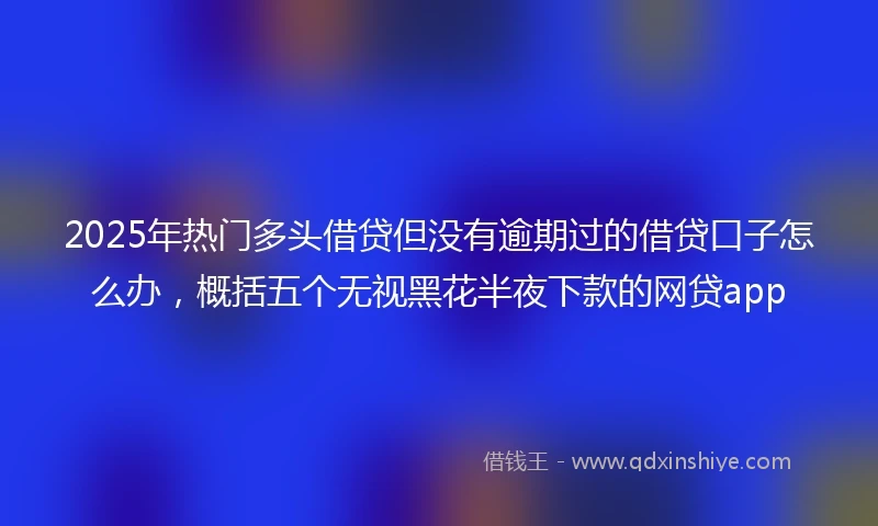 2025年热门多头借贷但没有逾期过的借贷口子怎么办，概括五个无视黑花半夜下款的网贷app