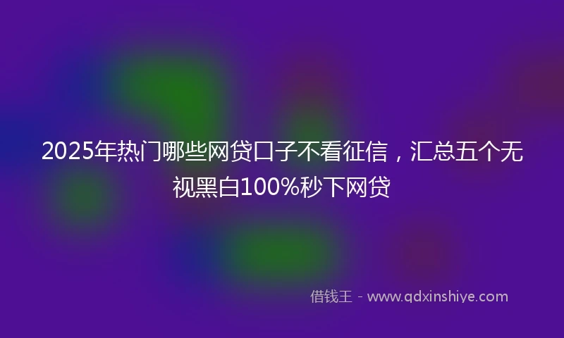 2025年热门哪些网贷口子不看征信,汇总五个无视黑白100%秒下网贷