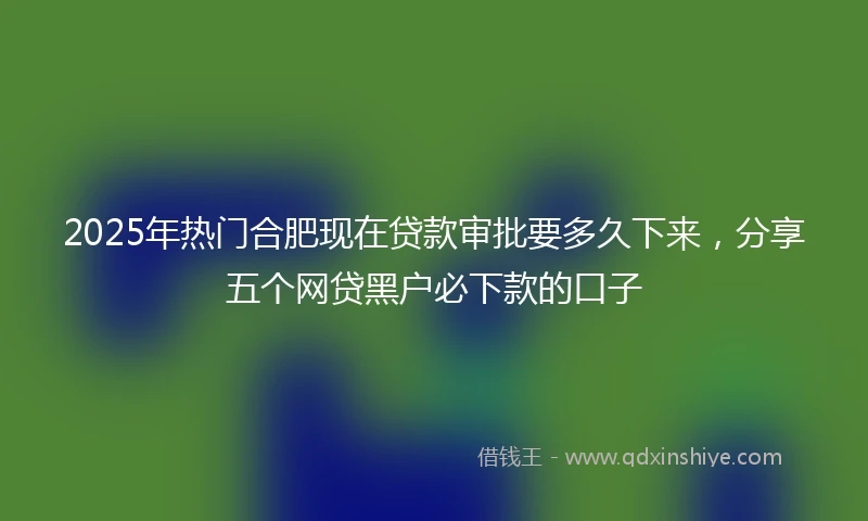 2025年热门合肥现在贷款审批要多久下来，分享五个网贷黑户必下款的口子