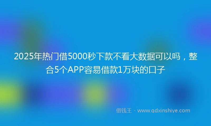 2025年热门借5000秒下款不看大数据可以吗，整合5个APP容易借款1万块的口子