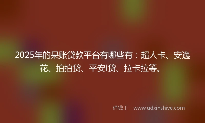 2025年的呆账贷款平台有哪些有：超人卡、安逸花、拍拍贷、平安i贷、拉卡拉等。