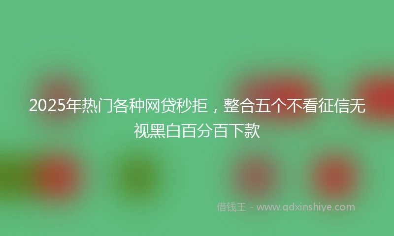 2025年热门各种网贷秒拒，整合五个不看征信无视黑白百分百下款