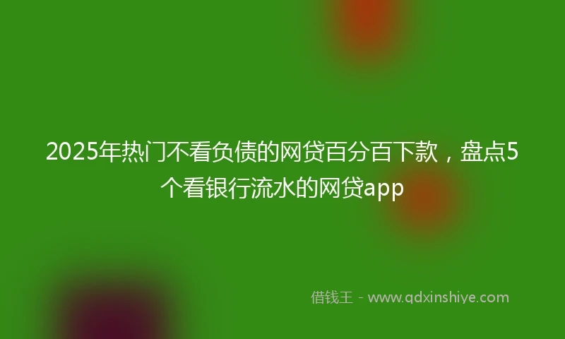 2025年热门不看负债的网贷百分百下款，盘点5个看银行流水的网贷app