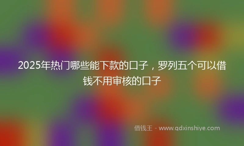 2025年热门哪些能下款的口子，罗列五个可以借钱不用审核的口子