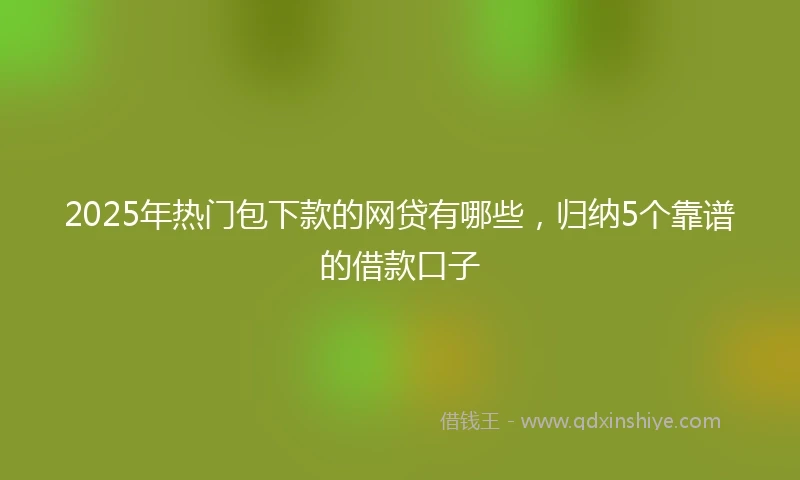 2025年热门包下款的网贷有哪些，归纳5个靠谱的借款口子