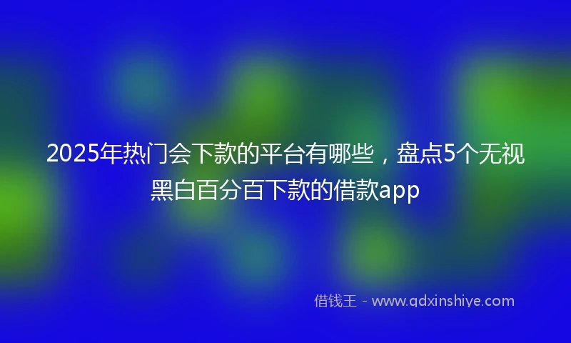 2025年热门会下款的平台有哪些，盘点5个无视黑白百分百下款的借款app