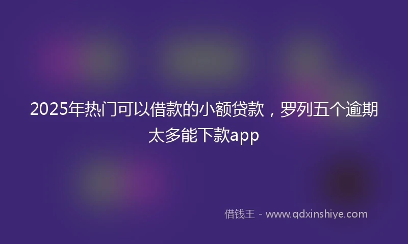 2025年热门可以借款的小额贷款,罗列五个逾期太多能下款app