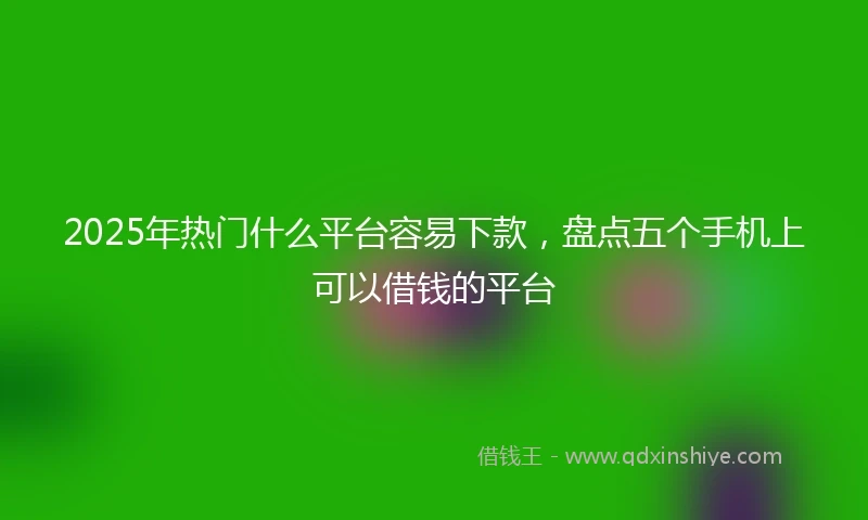 2025年热门什么平台容易下款,盘点五个手机上可以借钱的平台