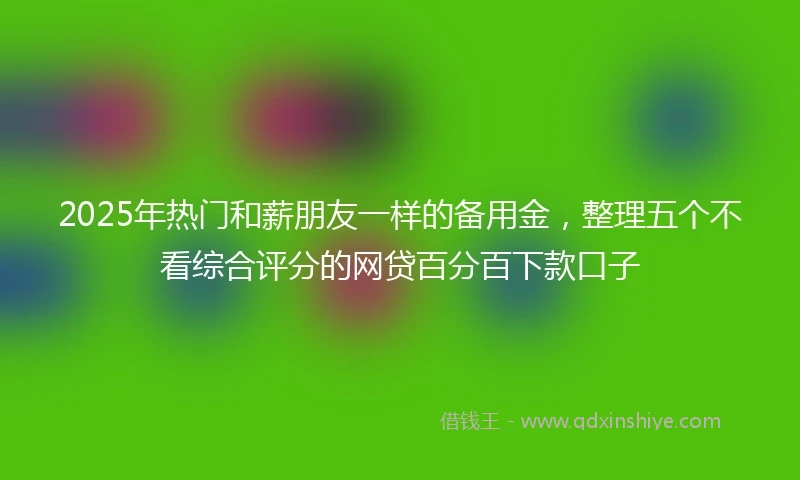 2025年热门和薪朋友一样的备用金，整理五个不看综合评分的网贷百分百下款口子