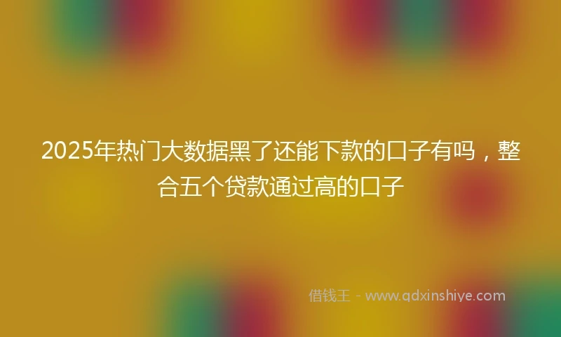 2025年热门大数据黑了还能下款的口子有吗，整合五个贷款通过高的口子