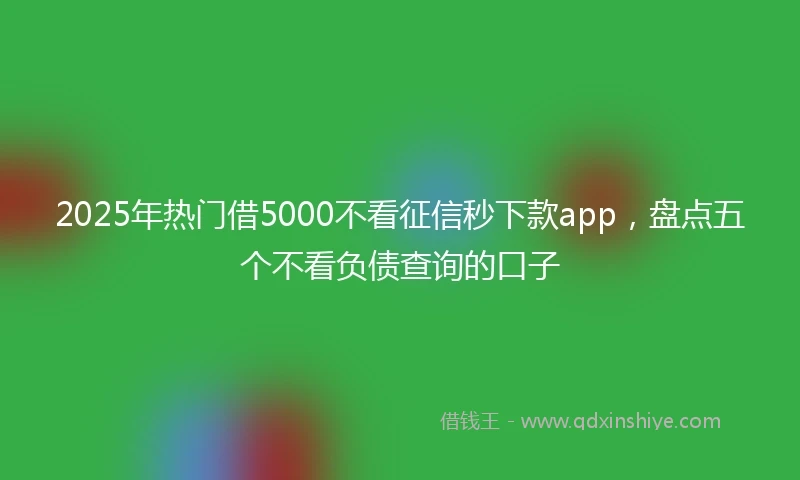 2025年热门借5000不看征信秒下款app，盘点五个不看负债查询的口子