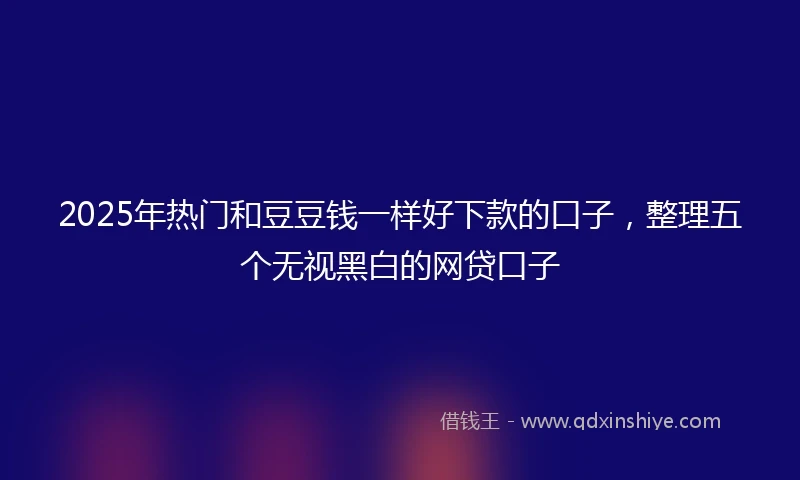 2025年热门和豆豆钱一样好下款的口子，整理五个无视黑白的网贷口子