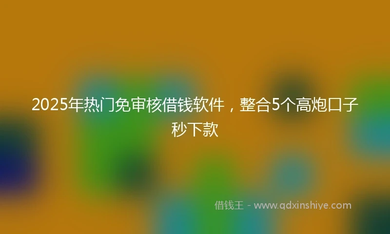 2025年热门免审核借钱软件，整合5个高炮口子秒下款