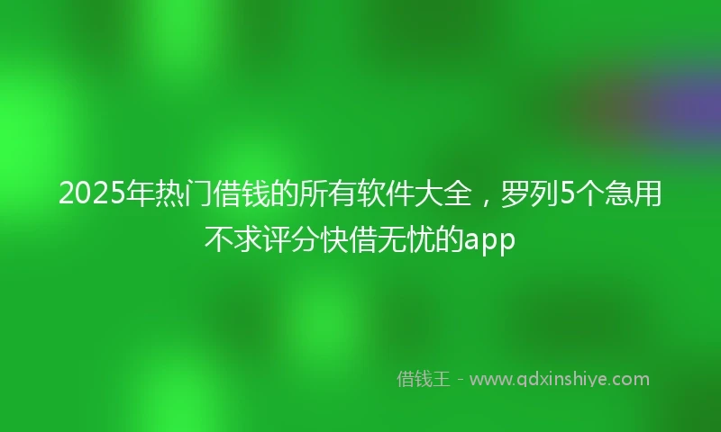 2025年热门借钱的所有软件大全，罗列5个急用不求评分快借无忧的app