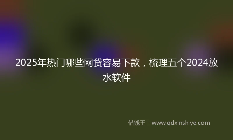 2025年热门哪些网贷容易下款，梳理五个2024放水软件
