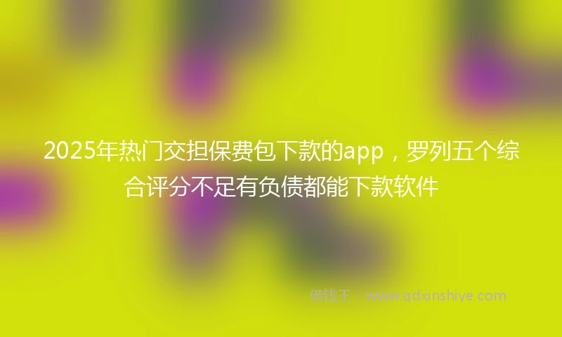 2025年热门交担保费包下款的app,罗列五个综合评分不足有负债都能下款软件