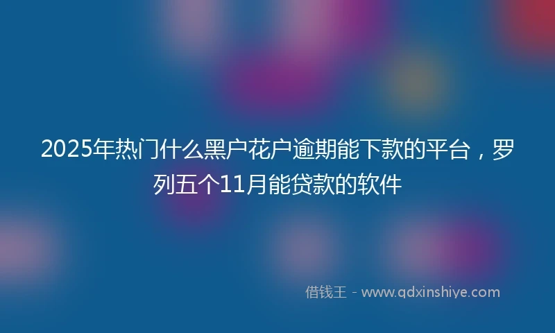 2025年热门什么黑户花户逾期能下款的平台，罗列五个11月能贷款的软件
