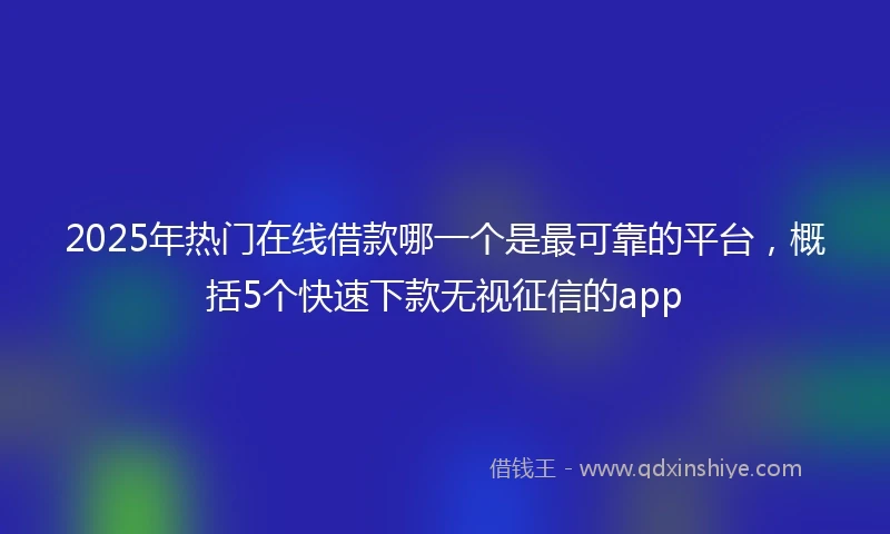 2025年热门在线借款哪一个是最可靠的平台，概括5个快速下款无视征信的app