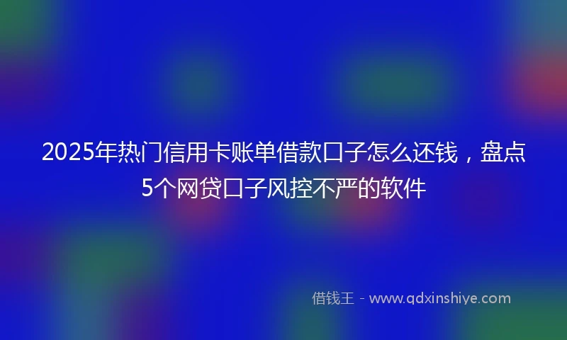 2025年热门信用卡账单借款口子怎么还钱，盘点5个网贷口子风控不严的软件