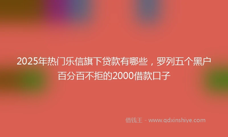 2025年热门乐信旗下贷款有哪些，罗列五个黑户百分百不拒的2000借款口子
