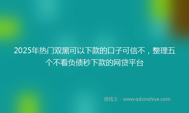 2025年热门双黑可以下款的口子可信不，整理五个不看负债秒下款的网贷平台