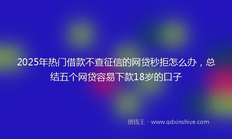 2025年热门借款不查征信的网贷秒拒怎么办，总结五个网贷容易下款18岁的口子