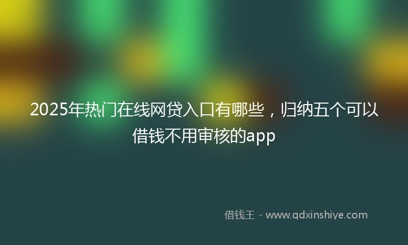 2025年热门在线网贷入口有哪些，归纳五个可以借钱不用审核的app