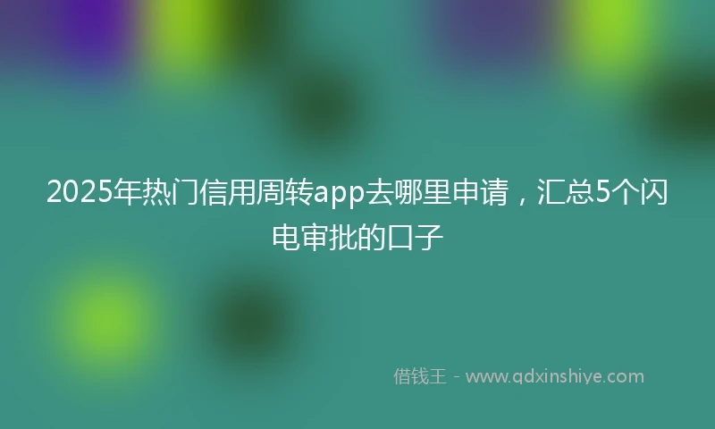 2025年热门信用周转app去哪里申请,汇总5个闪电审批的口子