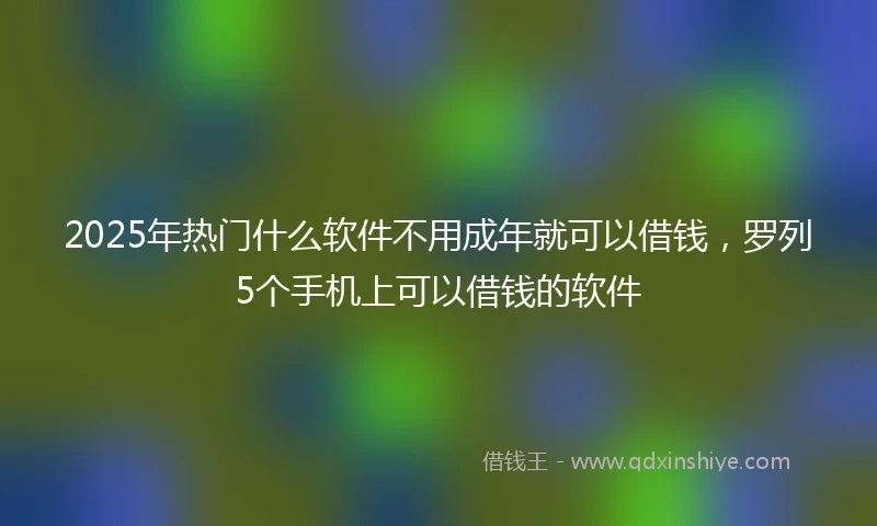 2025年热门什么软件不用成年就可以借钱，罗列5个手机上可以借钱的软件