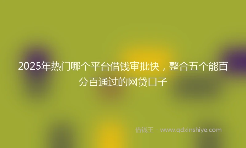 2025年热门哪个平台借钱审批快，整合五个能百分百通过的网贷口子