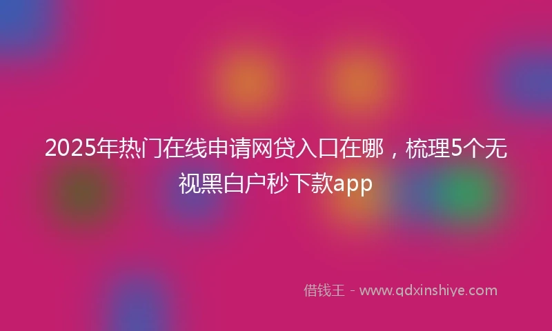 2025年热门在线申请网贷入口在哪，梳理5个无视黑白户秒下款app